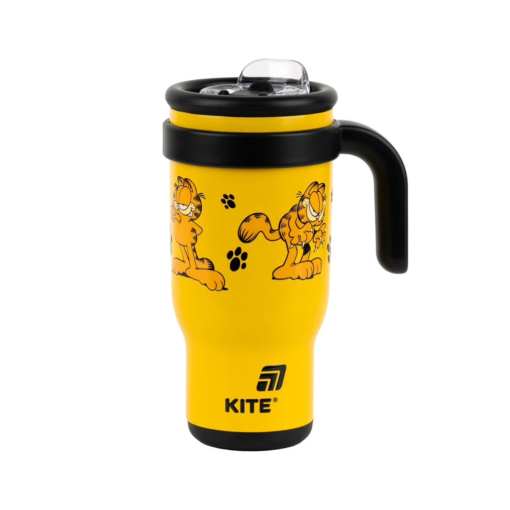Поїльник-непроливайка Kite Garfield термокружка з трубочкою, 530 мл (GF25-1266)