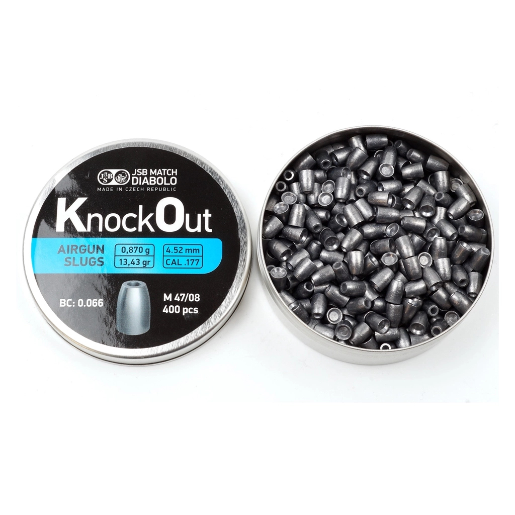 Пульки JSB Diabolo KnockOut Slugs 4,52 мм, 0,87 г, 400 шт/уп (546126-400)
