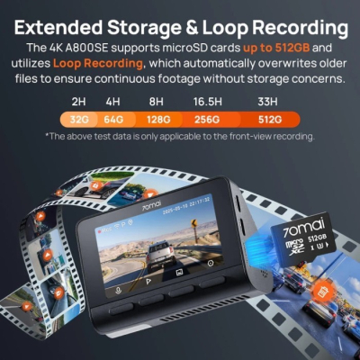 Відеореєстратор Xiaomi 70mai Dash Cam 4K A800SE-2 Set (1182550)