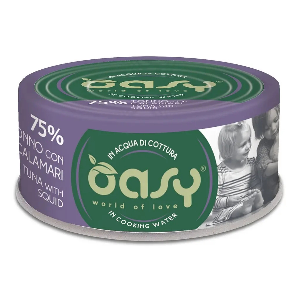 Консерви для котів OASY Wet More Love з тунцем та кальмаром 70 г (8053017344867)