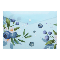 Folder - Buromax A4 envelope with a button, BLUEBERRY ARABESKI, translucent, sea wave (BM.3943-17)