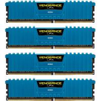 Модуль пам'яті для комп'ютера DDR4 16GB (4x4GB) 2400 MHz Vengeance LPX Blue Corsair (CMK16GX4M4A2400C14B)