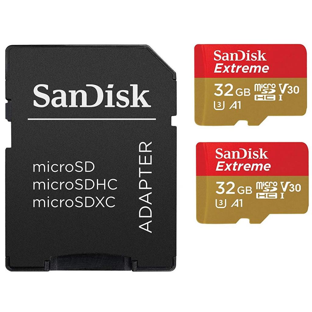 Карта пам'яті SANDISK 32GB microSD class 10 UHS-I U3 V30 A1 Extreme (SDSQXAF-032G-GN6AT)