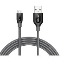 Дата кабель USB 2.0 AM to Micro 5P 1.8m V3 Powerline+ Space Gray Anker (A8143HA1/A8143GA1)