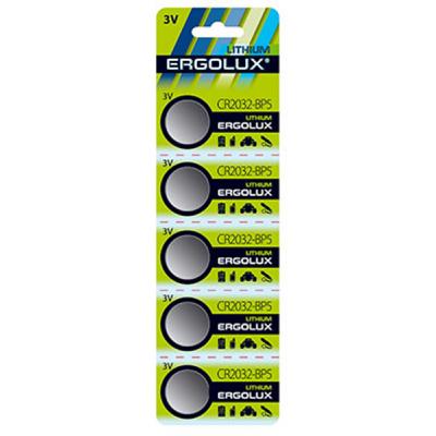 Battery Ergolux CR-2032 Lithium * 5 (CR2032-BP5)