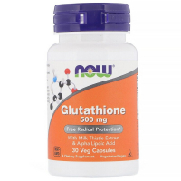 Now Foods Herbs Glutathione, 500 mg, Glutathione, 30 Vegetarian Capsules (NOW-00175)