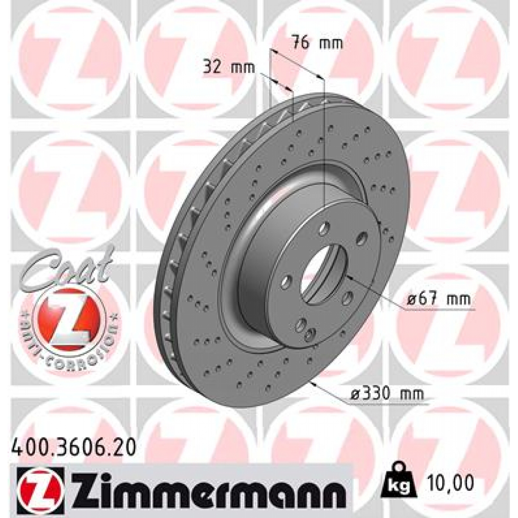 Гальмівний диск ZIMMERMANN 400.3606.20 Гальмівний диск ZIMMERMANN 400.3606.20