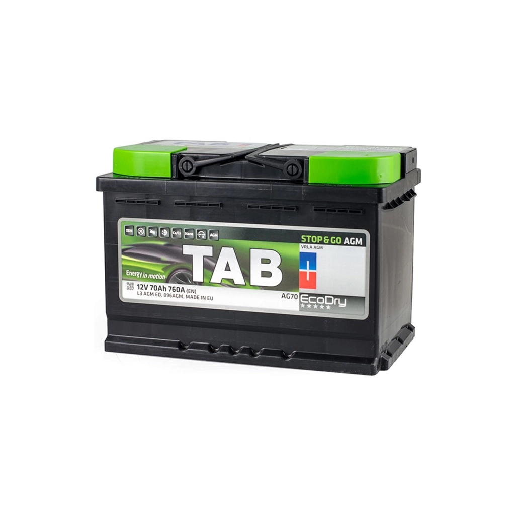Акумулятор автомобільний TAB 70 Ah/12V AGM Euro (213 070)