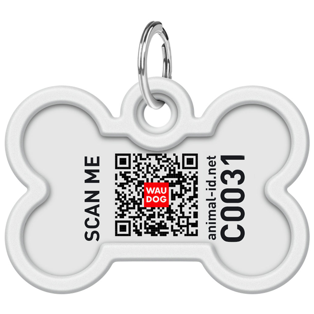 Адресник для тварин WAUDOG Smart ID з QR паспортом "NASA", кістка 40х28 мм (0640-0147)