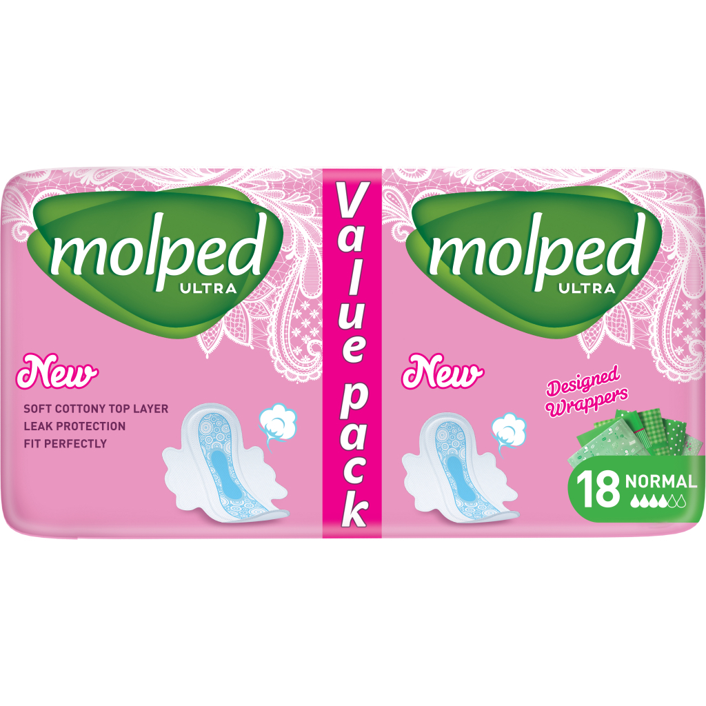 Гігієнічні прокладки Molped Ultra Normal 4 краплі 18 шт. (8690536825165)