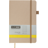 Notebook Buromax Etalon 125x195 mm 96 sheets in a cell cover made of artificial leather Gold (BM.291160-23)