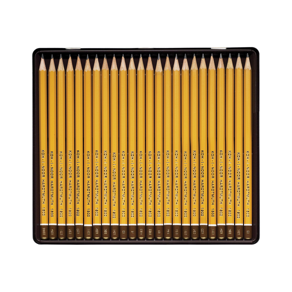 Олівець графітний Koh-i-Noor Набір 8В-10Н металевий пенал 24 шт (1504) Олівець графітний Koh-i-Noor Набір 8В-10Н металевий пенал 24 шт (1504)