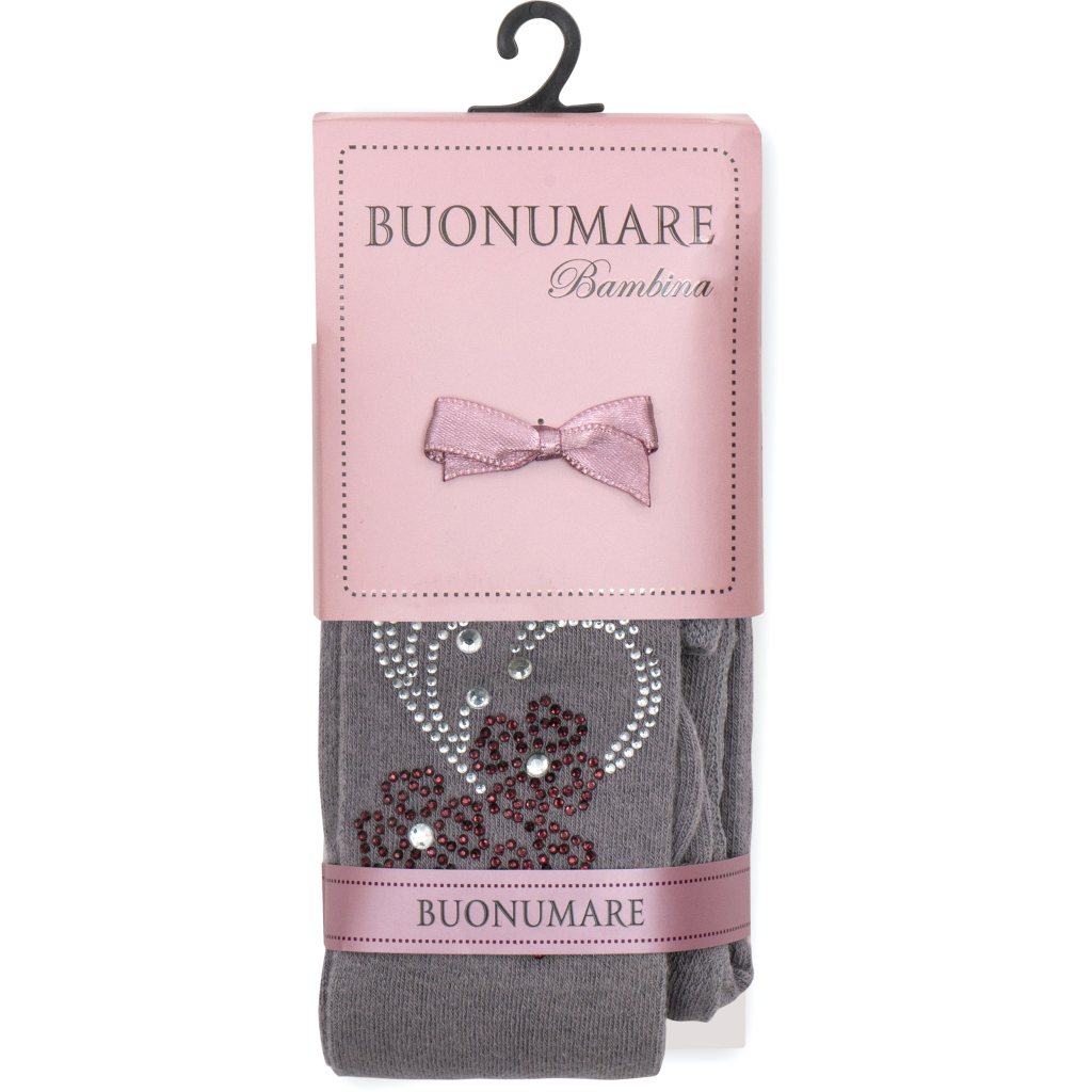 Колготки дитячі BNM з квіточками зі страз (M0C0302-1183-7G-gray)