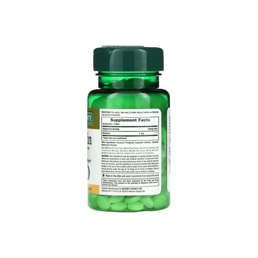 Амінокислота Nature's Bounty Мелатонін, 1 мг, Melatonin, 180 таблеток (NRT02832) Амінокислота Nature's Bounty Мелатонін, 1 мг, Melatonin, 180 таблеток (NRT02832)