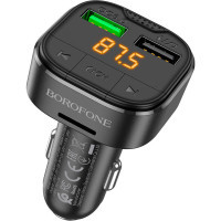 FM модулятор BOROFONE BC43 Flash 2 x USB Black (BC43B)