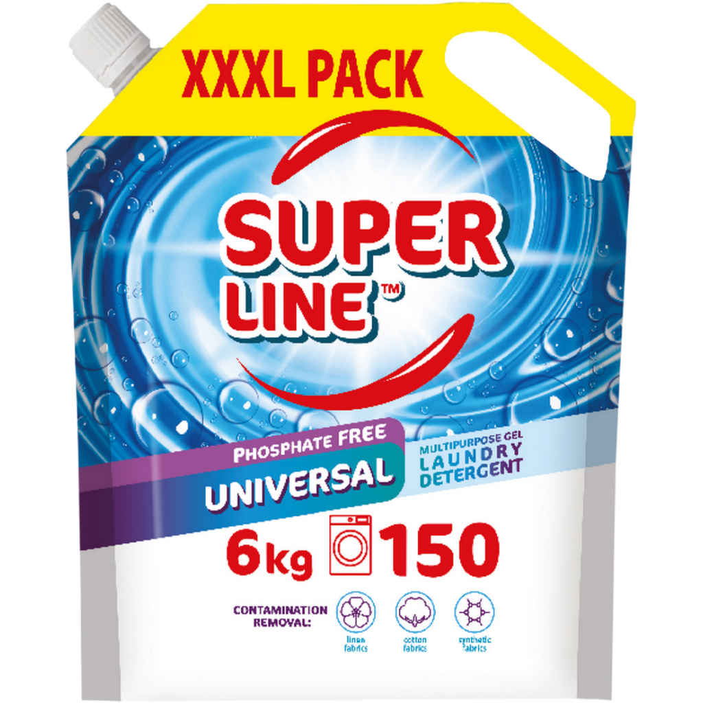 Гель для прання Sama Super Line Universal Для кольорових та білих тканин Дой-пак 6 кг (4820270631201)