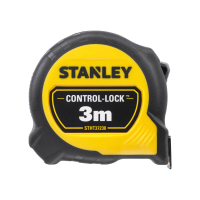 Stanley CONTROL-LOCK tape measure, 3mx19mm, in a rubberized case, with a two-sided scale (STHT37230-0)