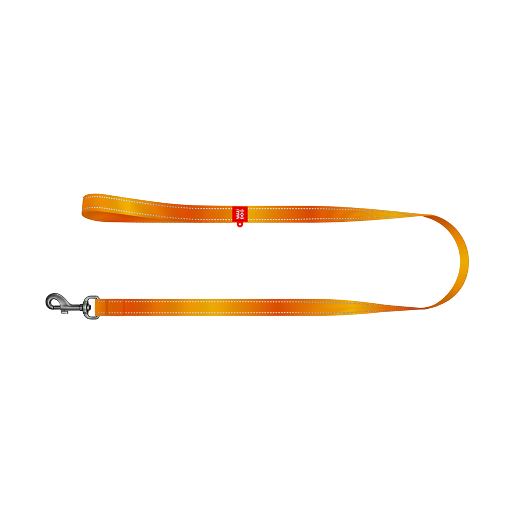 Повідець для собак WAUDOG Nylon Mono світловідбивний L-XXL 25 мм, 300 см, помаранчевий (46454)