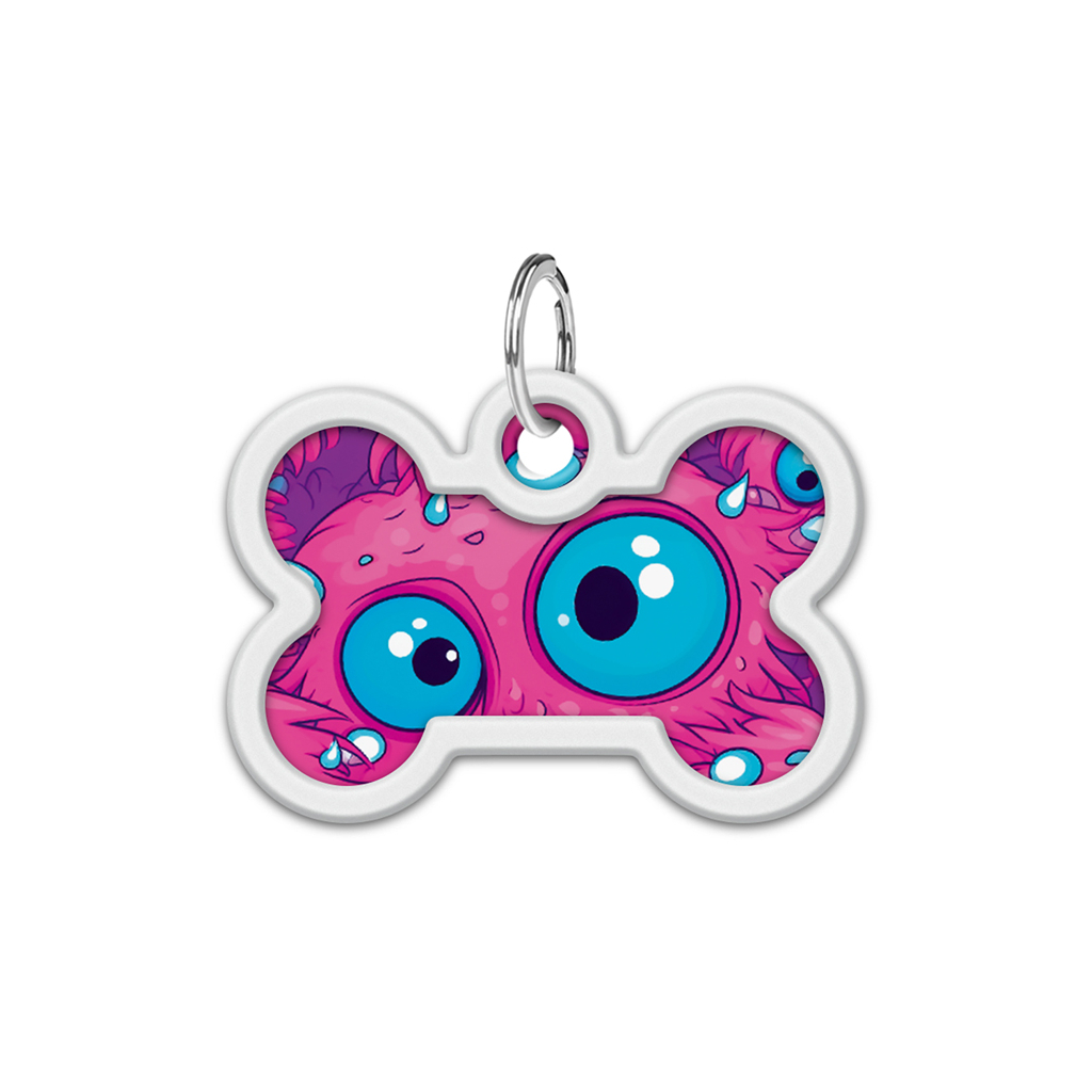 Адресник для тварин WAUDOG Smart ID з QR паспортом "Око монстра", кістка 40х28 мм (231-4049)