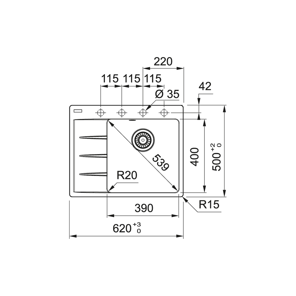 Мийка кухонна Franke Centro CNG 611-62 TL (114.0630.461)