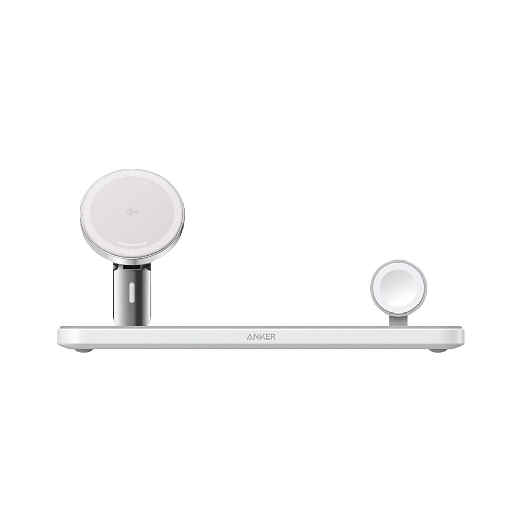 Зарядний пристрій Anker MagGo Wireless Charging Station 15W 3-in-1 Pad White (B25M1321)