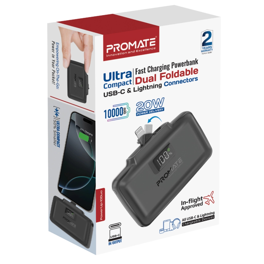 Повербанк Promate 10000mAh PD/20W (powerup-10duo.black) Повербанк Promate 10000mAh PD/20W (powerup-10duo.black)