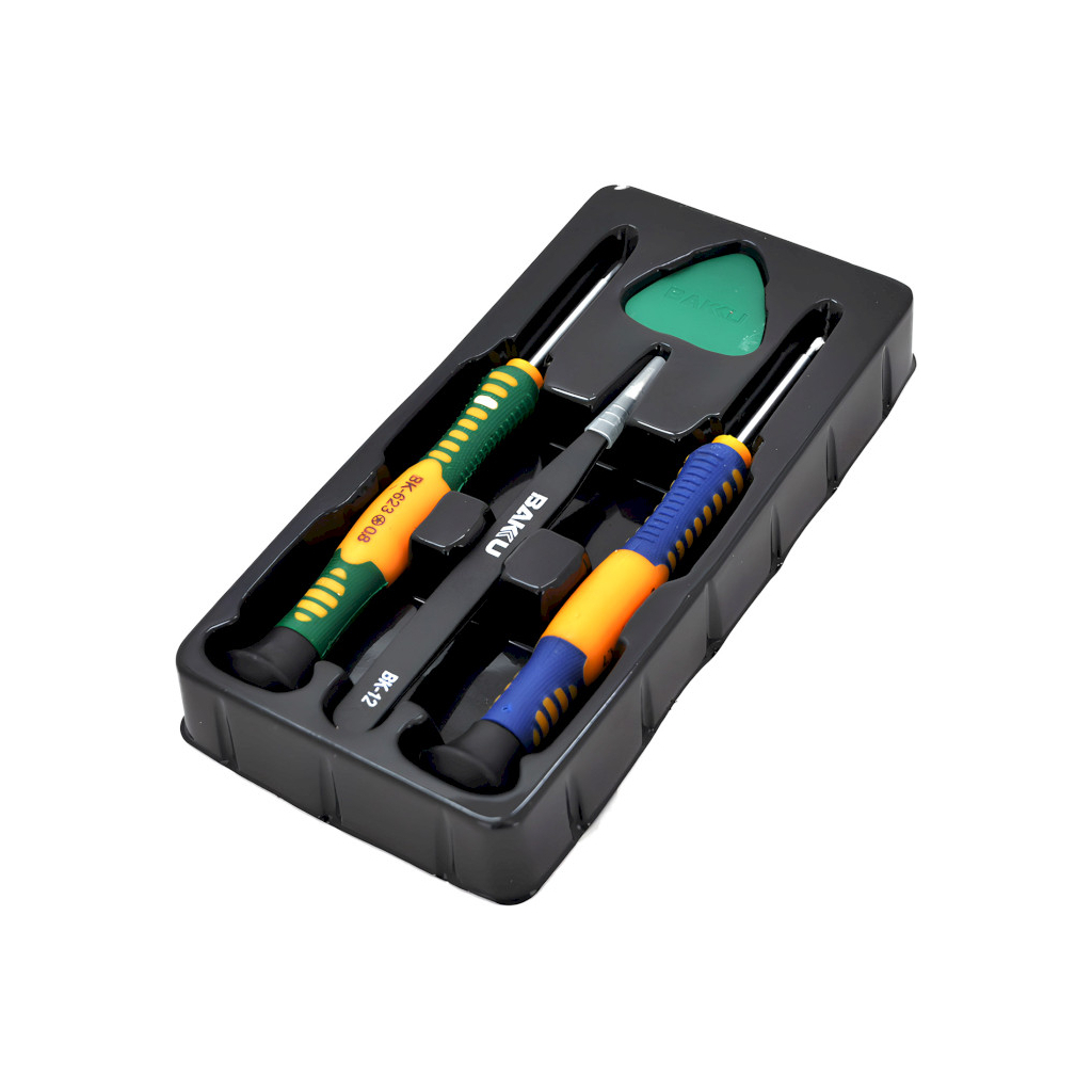 Набір інструментів Bakku BK-7290-E 2 отвертки, пинцет, медиатор, Blister-box (BK-7290-E) Набір інструментів Bakku BK-7290-E 2 отвертки, пинцет, медиатор, Blister-box (BK-7290-E)