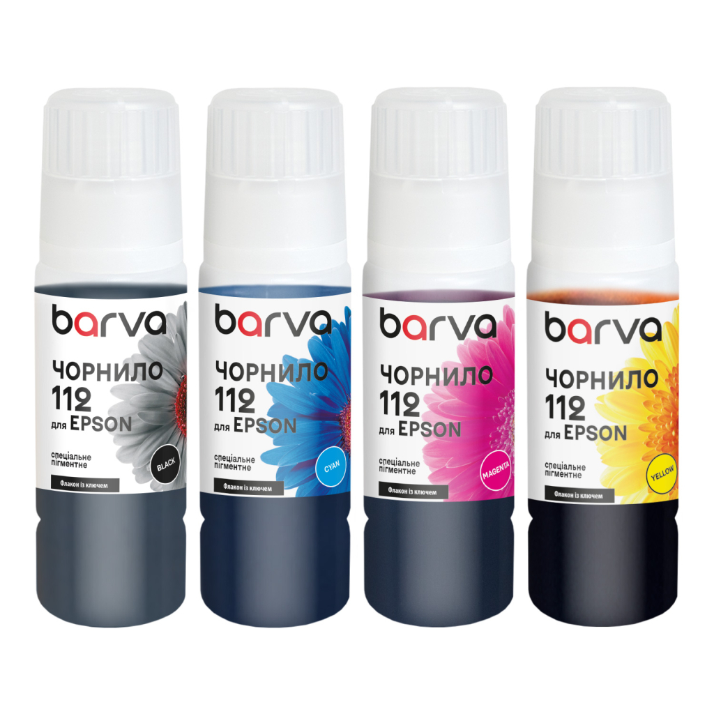 Чорнило Barva Epson 112 4x70 мл, BK/C/M/Y special, pigment, OneKey (E112-070-MP)