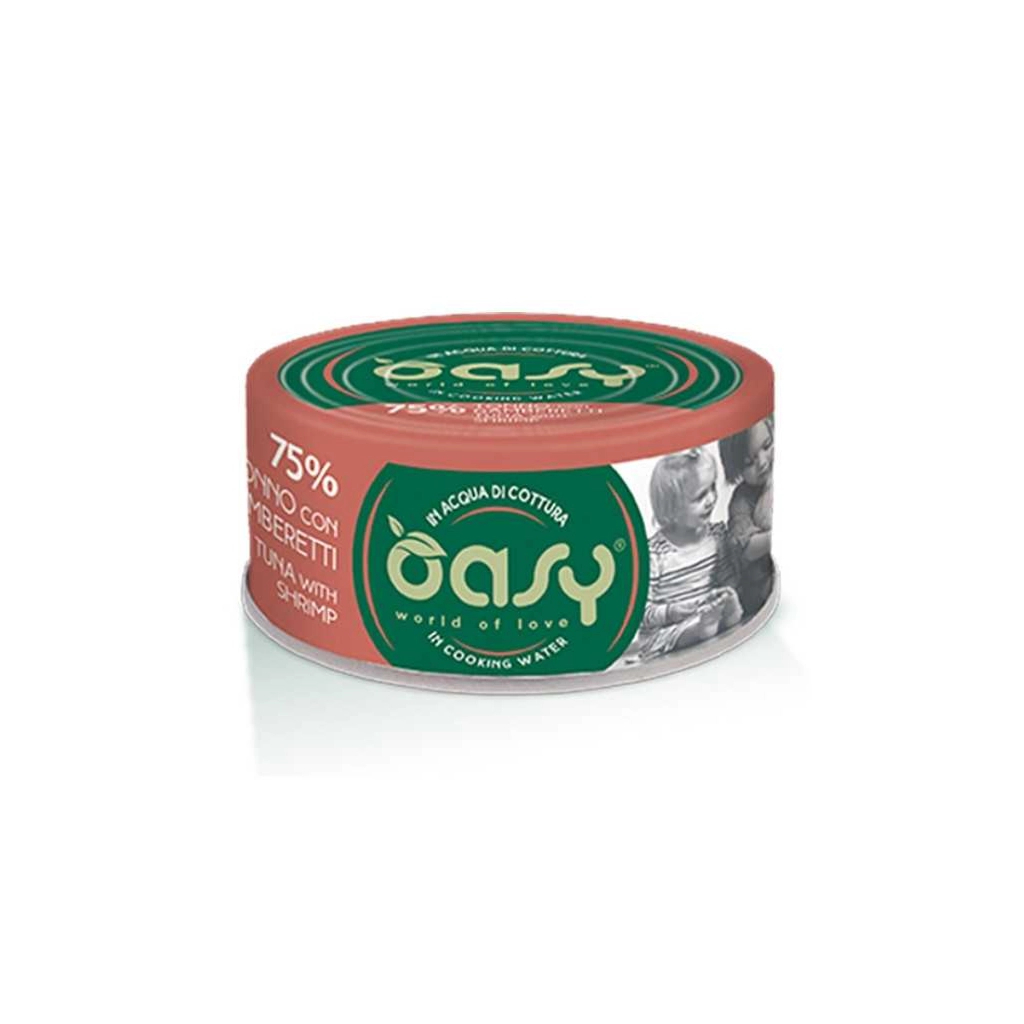 Консерви для котів OASY Wet More Love з тунцем та креветками 70 г (8053017344881)