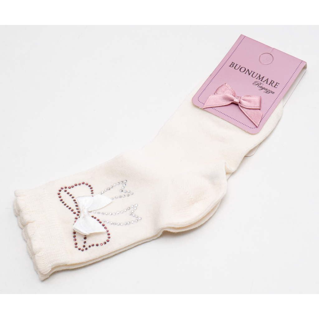 Шкарпетки дитячі BNM з бантиками зі страз (M0C0102-0808-5G-beige)