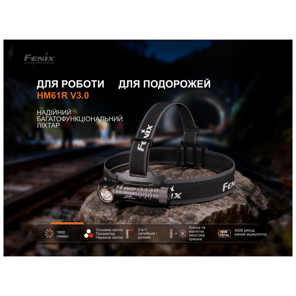 Ліхтар Fenix HM61R V3.0 (HM61RV30)