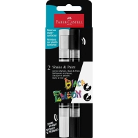 Set of markers Faber-Castell acrylic double-sided Black Edition Shake & Paint Acrylic Marker, 2 colors black+white (33104)