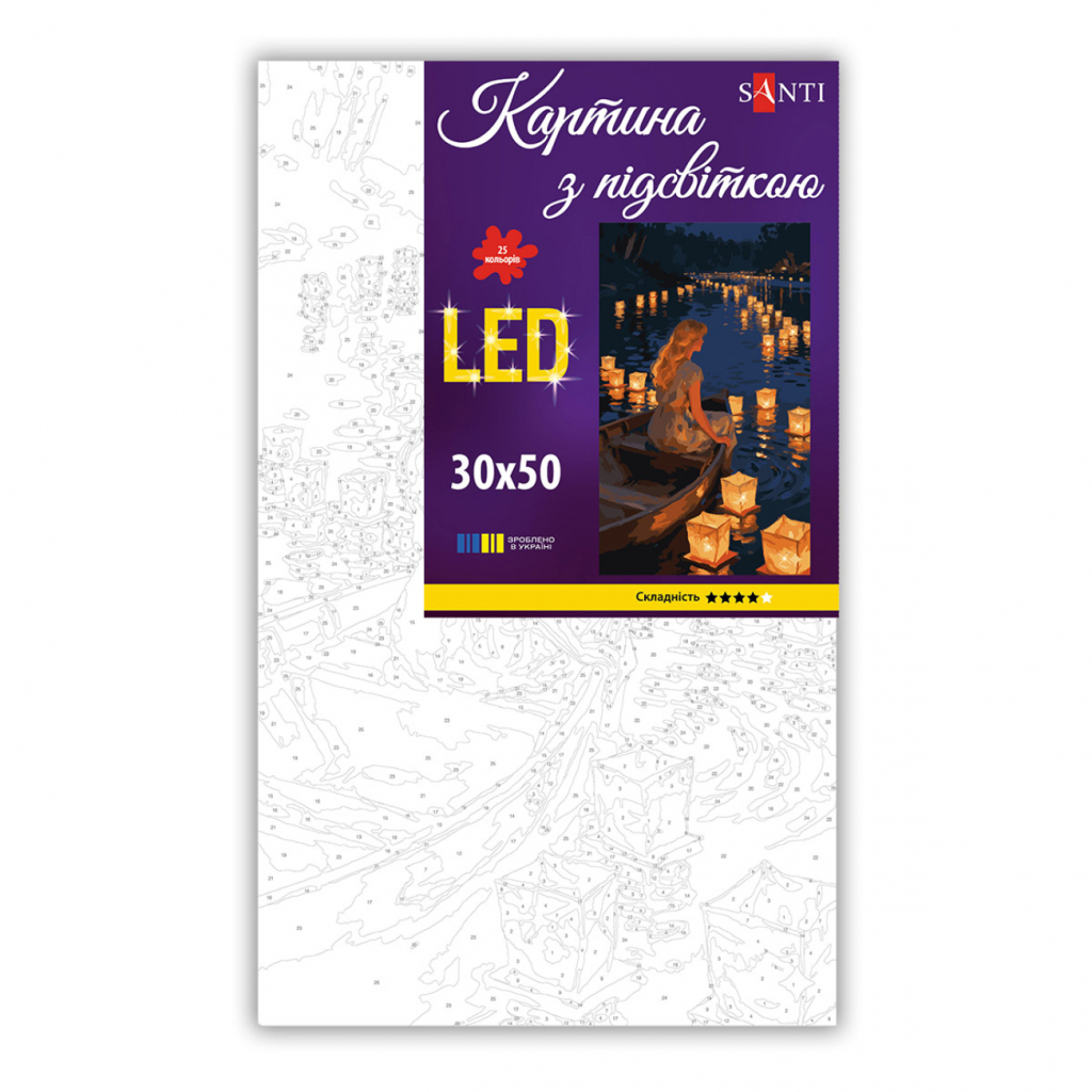 Картина по номерам Santi Дівчина і ліхтарі мрій 30x50см LED підсвіткою (956555) Картина по номерам Santi Дівчина і ліхтарі мрій 30x50см LED підсвіткою (956555)
