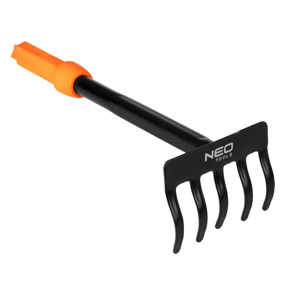Граблі Neo Tools садові, ширина 8.5см, 5 зубців, 25см, система NEO Click, 0.12кг (95-073)