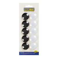Magnet Buromax set BLACK AND WHITE, 10 pcs 30 mm (BM.0039)