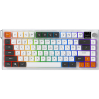 Клавіатура Ajazz AF82 Wireless/Bluetooth/USB UA Gray/White/Orange (AF82-GWO)
