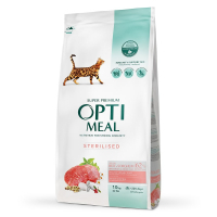Optimeal dry cat food for spayed/neutered cats with beef and sorghum 10 kg (B1831401)