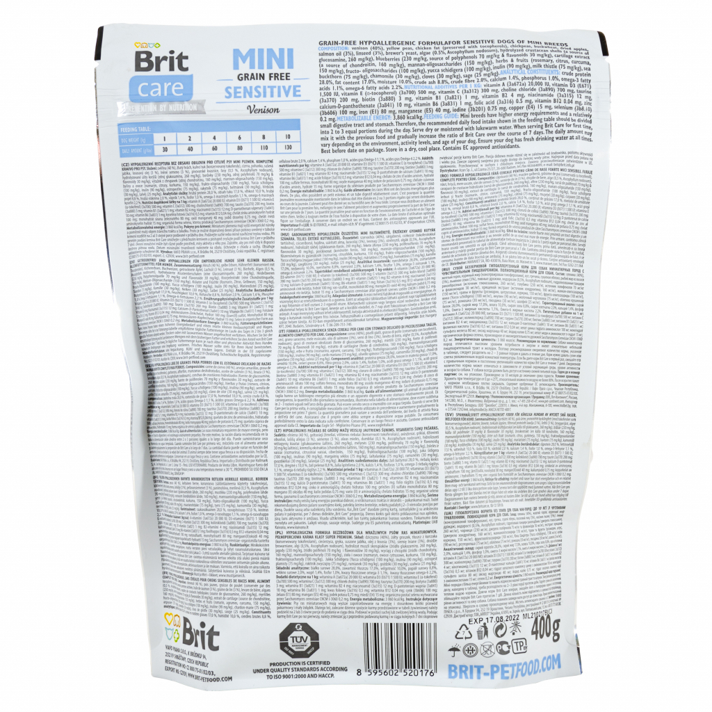 Сухий корм для собак Brit Care GF Mini Sensitive 400 г (8595602520176)