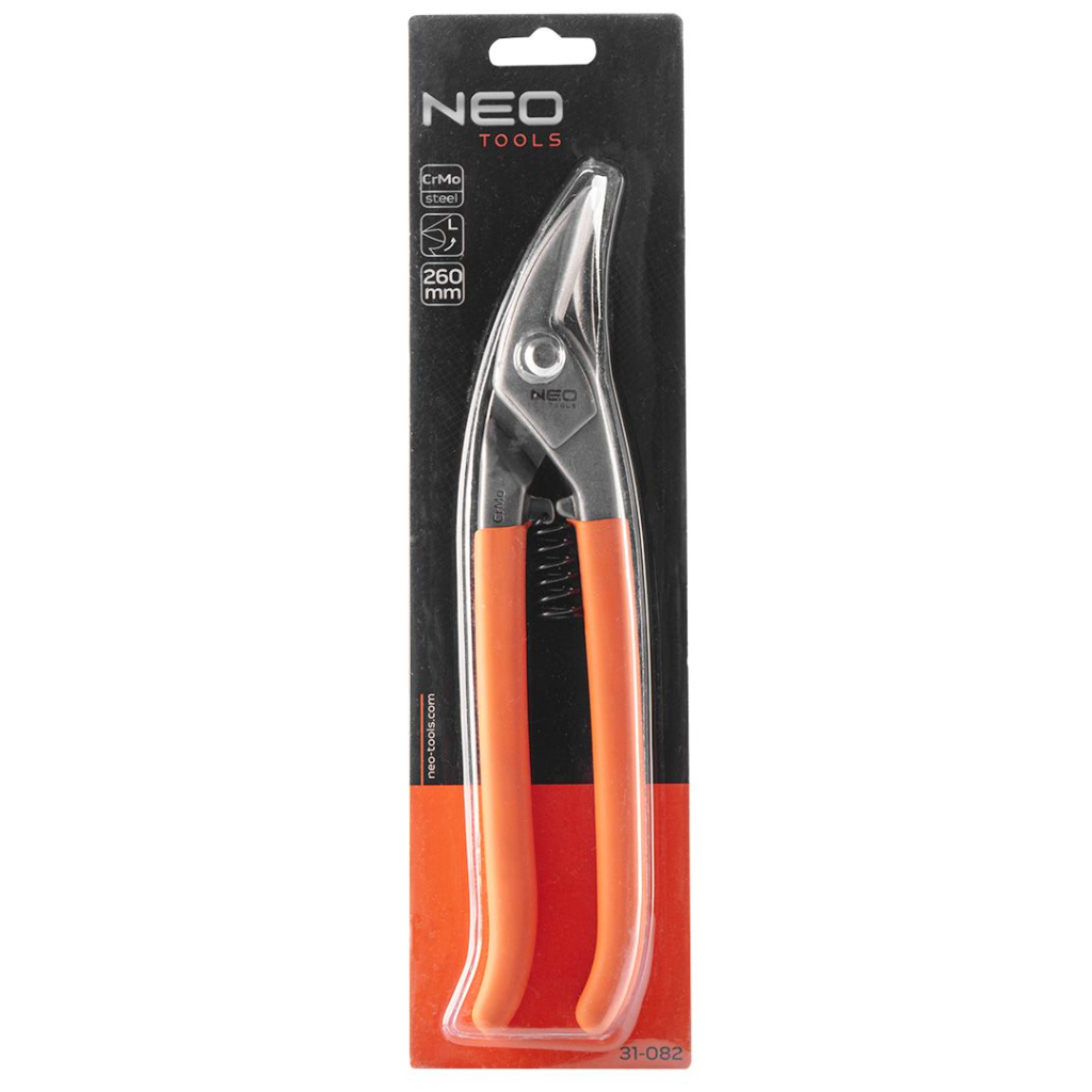 Ножиці по металу Neo Tools 260 мм, ліві, CrMo (31-082)