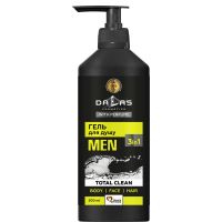 Shower gel Dalas Cosmetics Total Clean 3 in 1 For men 500 g (4823128000334)