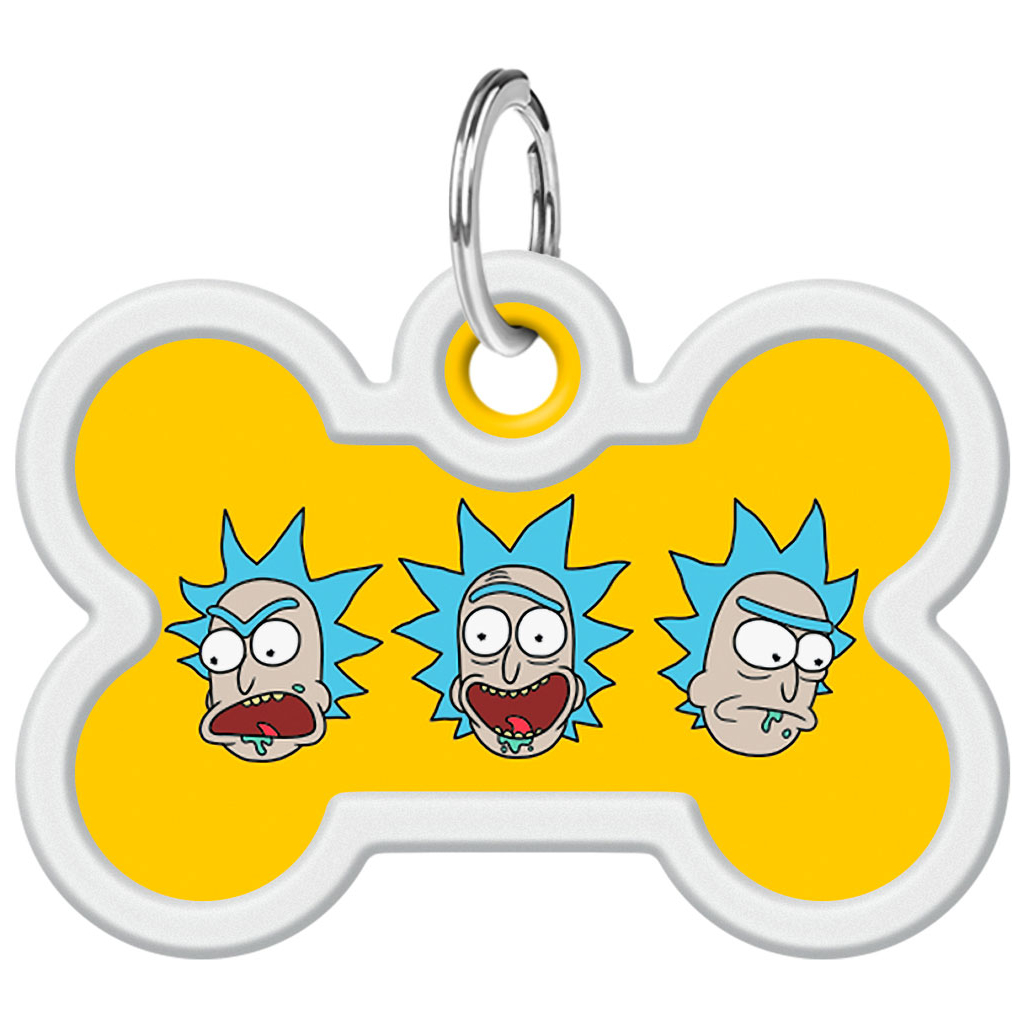 Адресник для тварин WAUDOG Smart ID з QR паспортом "Рік і Морті 3", кістка 40х38 мм (231-0282)