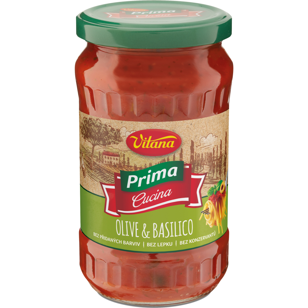 Соус Vitana Olive and Basil томатний 350 г (8593837266814)