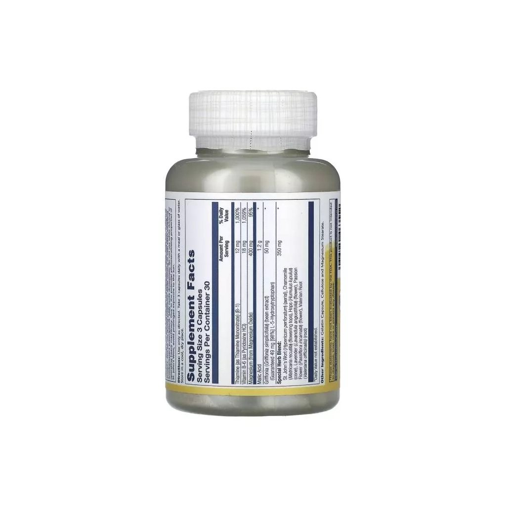Вітамінно-мінеральний комплекс Solaray Яблучна кислота та магній, Malic Acid Magnesium, 90 капсул (SOR-46355)