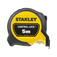Stanley CONTROL-LOCK tape measure, 5mx25mm, in a rubberized case, with a two-sided scale (STHT37231-0)