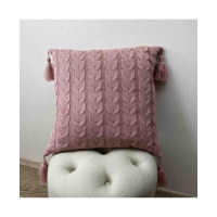 Pillowcase Provence decorative knitted Gloria braids Rose ash 45x45 (022012)