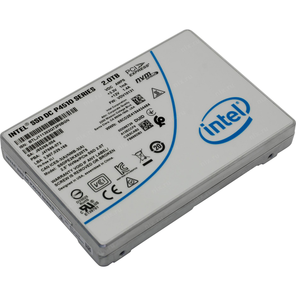 Накопичувач SSD U.2 2.5" 2TB DC P4510 INTEL (SSDPE2KX020T801)