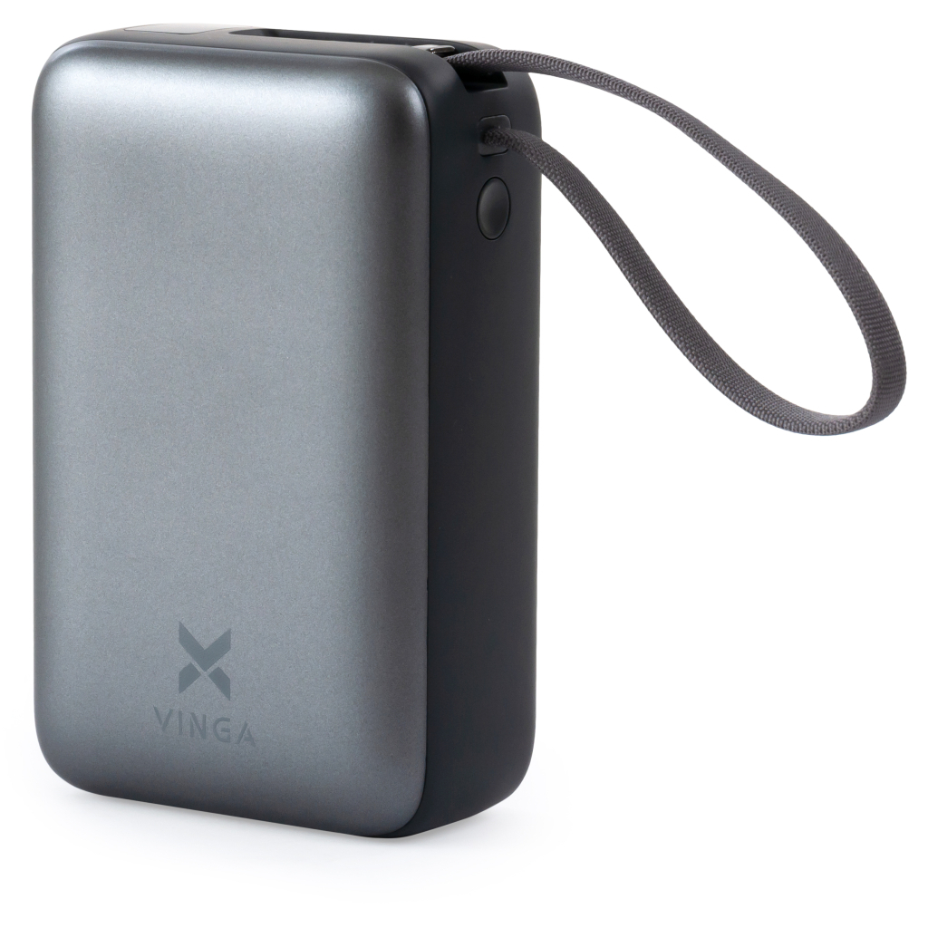Батарея універсальна Vinga 30000 mAh 65W Display Cable (VPBB3065C)