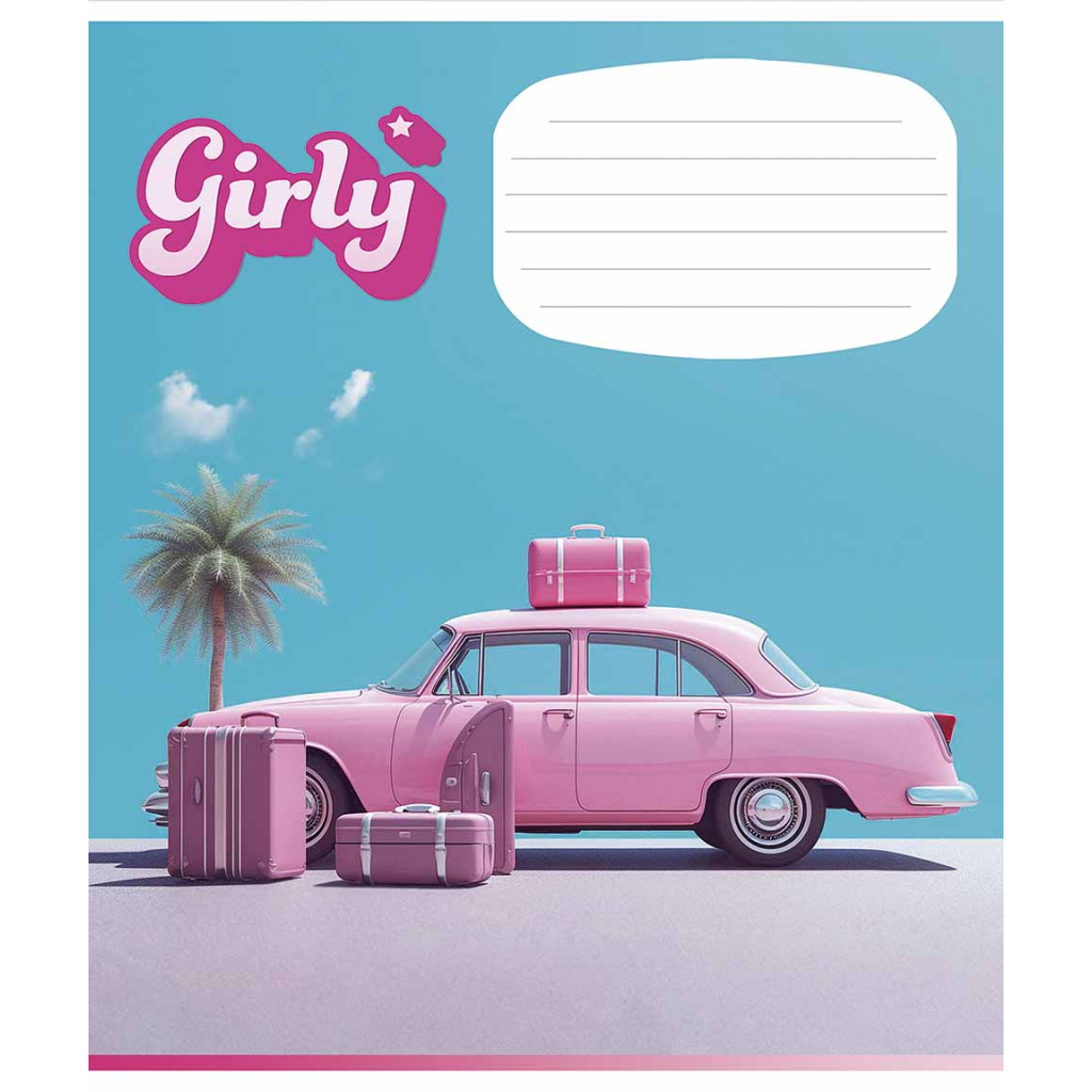 Зошит Школярик Girly (Дівчачі штучки) 12 аркушів клітинка (012-3330K)