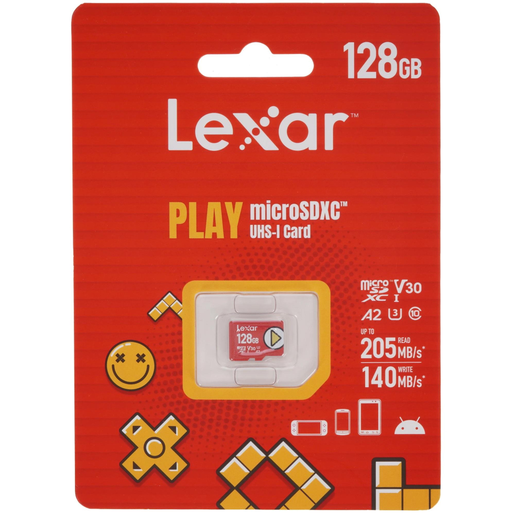 Карта пам'яті Lexar 128GB microSDXC class 10 UHS-I U3 V30 A2 Play (LMSPLAY128G-BNSNG) Карта пам'яті Lexar 128GB microSDXC class 10 UHS-I U3 V30 A2 Play (LMSPLAY128G-BNSNG)