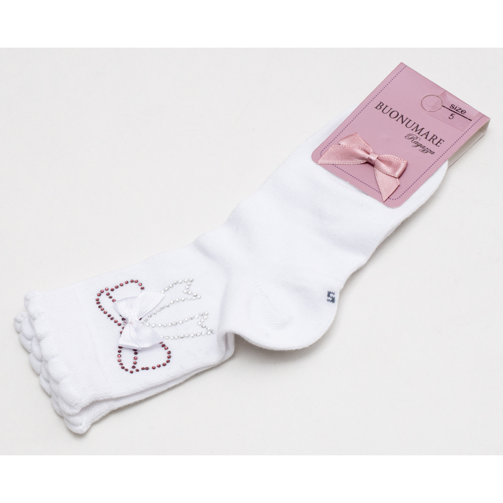 Шкарпетки дитячі BNM з бантиками зі страз (M0C0102-0808-5G-white)
